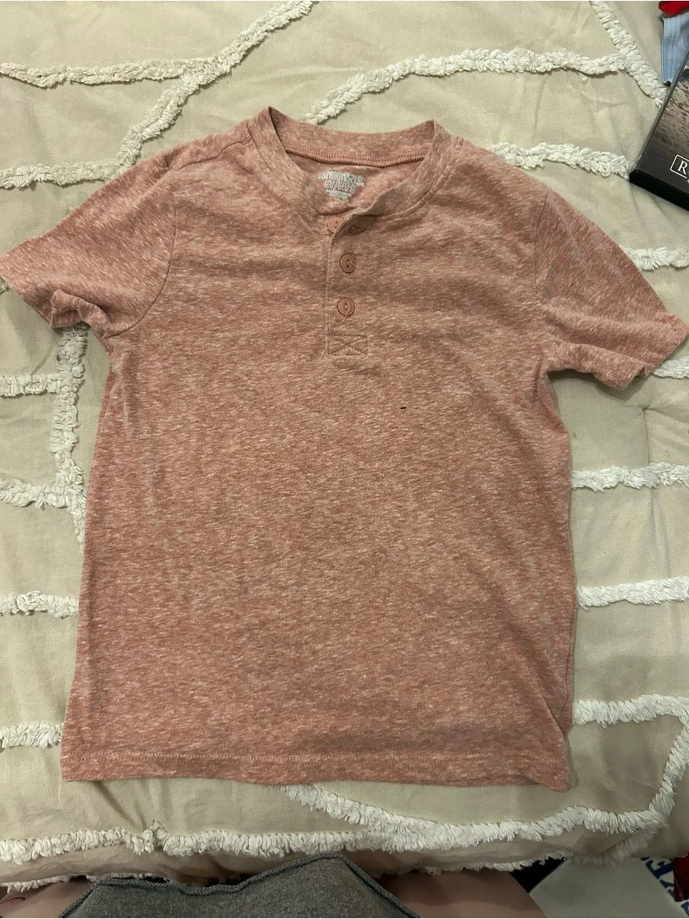 Garanimals Heathered Rust-Blend Short Sleeve Henley Tee